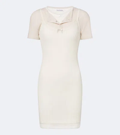 Acne Studios Layered Knitted Minidress In White