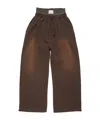 Acne Studios Layered Logo Track Pants In Brown