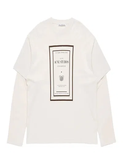 Acne Studios Layered Logo-graphic T-shirt In Neutral