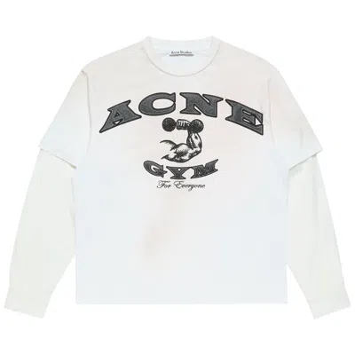 Pre-owned Acne Studios Layered Long-sleeve Logo T-shirt 'dusty White' | Men's Size M