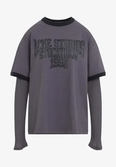 Acne Studios Layered Long-sleeved Vintage T-shirt In Gray