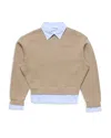 Acne Studios Layered Look Sweatshirt In Brown