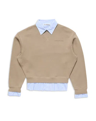 Acne Studios Layered Look Sweatshirt In Brown