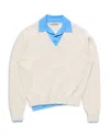 Acne Studios Layered Look Wool Sweater In White