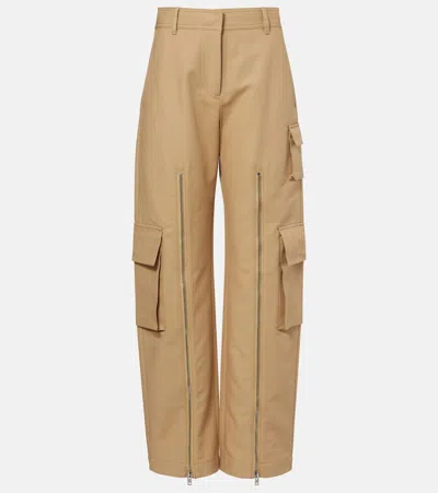Acne Studios Layered Mid-rise Cotton Satin Pants In Brown