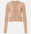 Acne Studios Kahoo Overwashed Mohair Blend Cardigan In Beige