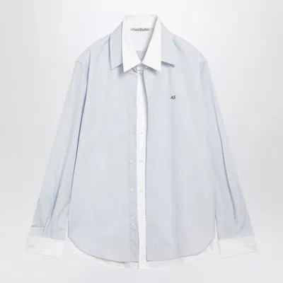 Acne Studios Layered Poplin Button-up Shirt Blue/white