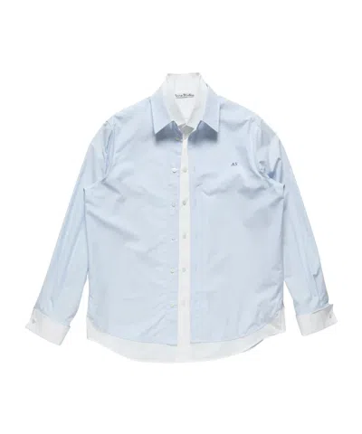Acne Studios Layered Poplin Button-up Shirt In Blue
