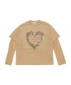 Acne Studios Beige Layered Print T-shirt In Nude