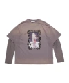 Acne Studios Purple Layered Print T-shirt In Gray