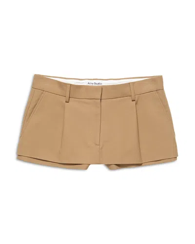 Acne Studios Layered Satin Mini Skirt In Brown