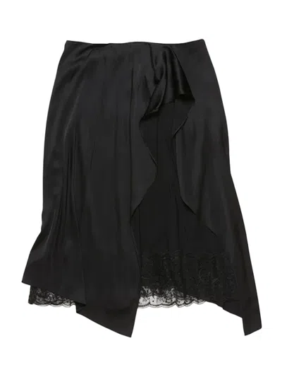 Acne Studios Layered Satin Skirt Black