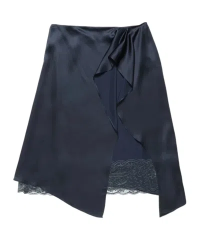 Acne Studios Layered Satin Skirt In Blue