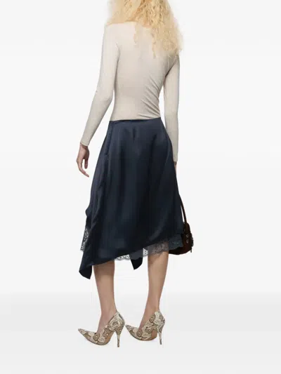 Acne Studios Layered Satin Skirt In Blue