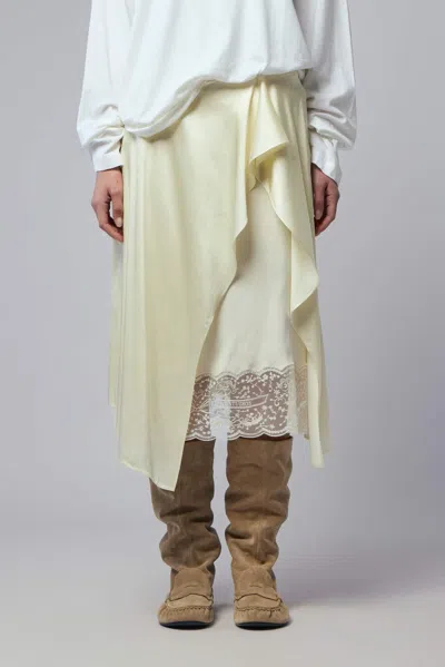 Acne Studios Layered Satin Skirt In Neutral