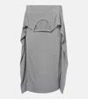Acne Studios Layered Silk Jersey Midi Skirt