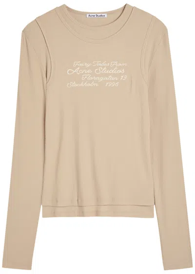 Acne Studios Layered Stretch-cotton Top In Sand