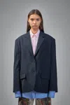 Acne Studios Layered Suit Jacket In Blue