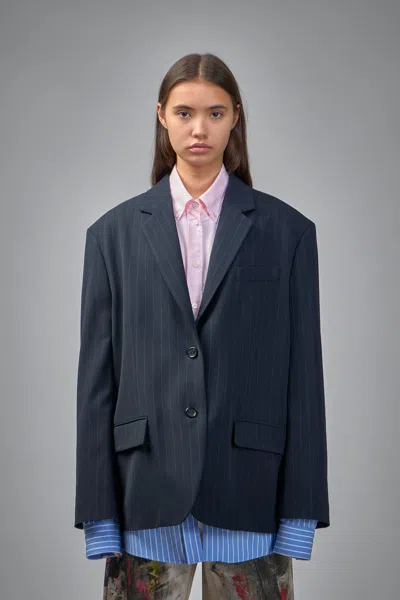 Acne Studios Layered Suit Jacket In Blue