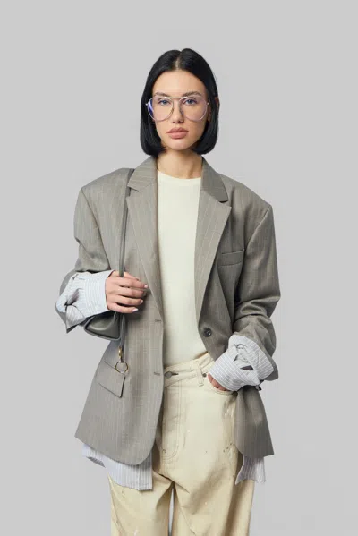Acne Studios Layered Suit Jacket In Grey