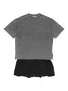 Acne Studios Graphic-print T-shirt Dress In Gray