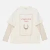 Acne Studios Graphic Print Long-sleeved Layered T-shirt In White