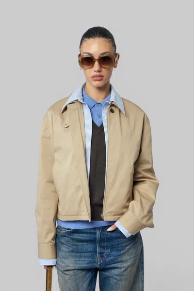 Acne Studios Layered Twill Jacket In Beige
