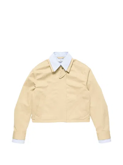 Acne Studios Layered Twill Jacket In Neutral