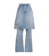 Acne Studios Distressed Layered Wide-leg Jeans In Blue