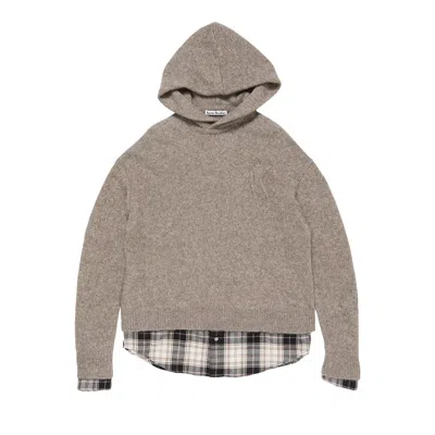 Pre-owned Acne Studios Layered Wool Hoodie 'beige Melange' | Cream | Women's Size S