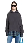Acne Studios Layered Wool Hoodie In Gray