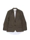 Acne Studios Layered Wool Suit Jacket In Brown