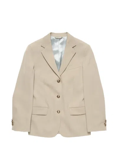 Acne Studios Layered Wool Suit Jacket In Neutrals