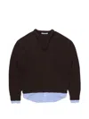 Acne Studios Layered Wool Sweater In Braun