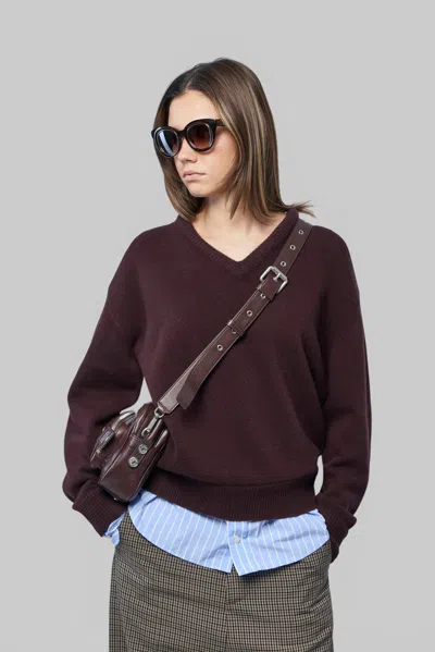 Acne Studios Layered Wool Sweater In Brown