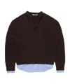 Acne Studios Layered Wool Sweater In Brown