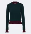 Acne Studios Ruffled Layered-effect Sweater In Multi