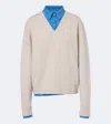 Acne Studios Layered Wool Sweater In Multi