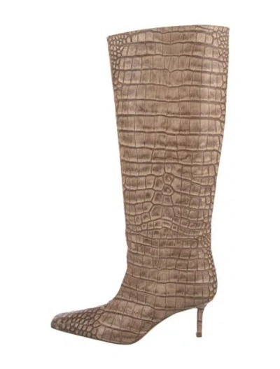 Pre-owned Acne Studios Leather Animal Print Boots In Brown