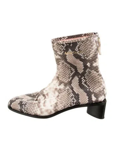 Pre-owned Acne Studios Leather Animal Print Boots In Multi