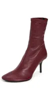 Acne Studios Leather Ankle Booties Wine Red In Burgundy