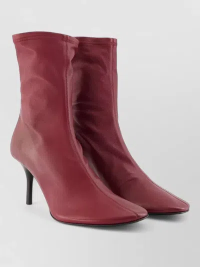 Acne Studios Lambskin Leather Ankle Boot In Burgundy
