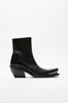 Acne Studios 70mm Leather Ankle Boots In Black