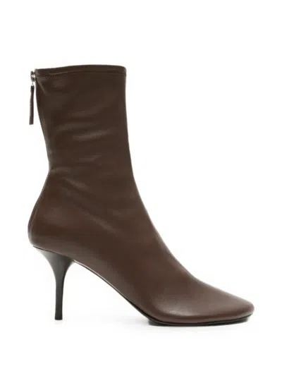 Acne Studios Leather Ankle Boots In Brown