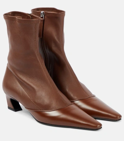 Acne Studios Leather Ankle Boots In Brown