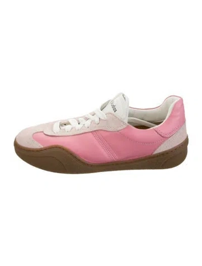 Pre-owned Acne Studios Leather Athletic Sneakers In Burgundy/pink