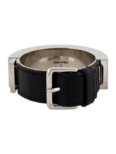 Pre-owned Acne Studios Leather Belt Cuff Bracelet, 7.5" In Multi