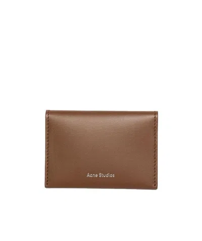 Acne Studios Leather Bifold Card Holder In Brown