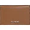 Acne Studios Leather Bifold Card Holder In Camel Brown