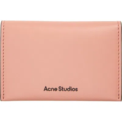 Acne Studios Pink Folded Leather Card Holder In Ad2 Salmon Pink